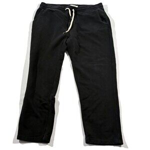 Buck Mason Sweatpants Mens Black Faded Relaxed Cotton Pull On Jogger Lounge XL